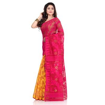 Multicolor Hand Woven Cotton Saree Without Blouse 3