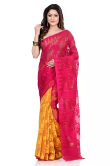 Multicolor Hand Woven Cotton Saree Without Blouse