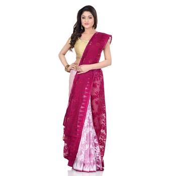 Multicolor Hand Woven Cotton Saree Without Blouse 1