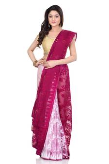 Multicolor Hand Woven Cotton Saree Without Blouse