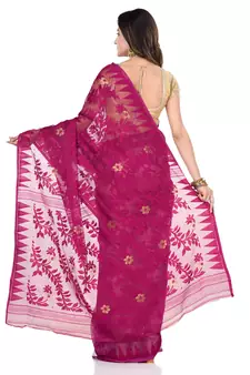 Multicolor Hand Woven Cotton Saree Without Blouse
