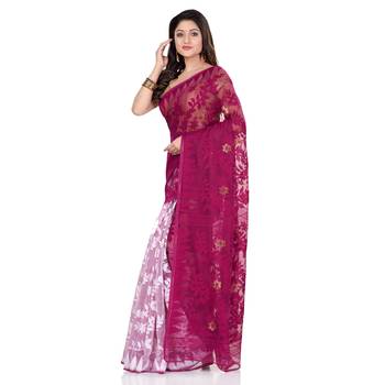 Multicolor Hand Woven Cotton Saree Without Blouse 3