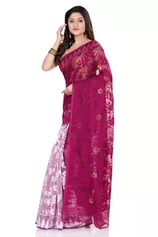 Multicolor Hand Woven Cotton Saree Without Blouse