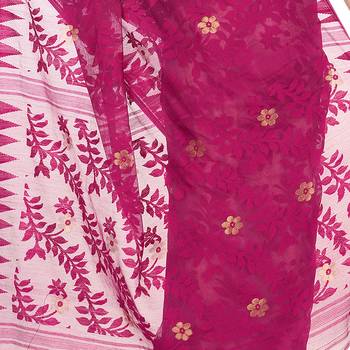 Multicolor Hand Woven Cotton Saree Without Blouse 4
