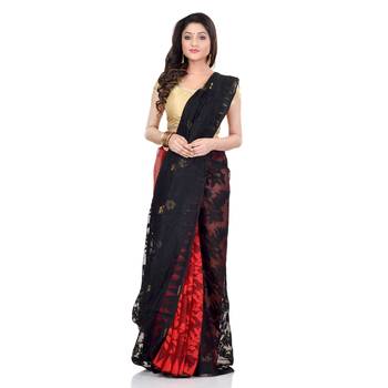 Multicolor Hand Woven Cotton Saree Without Blouse 1