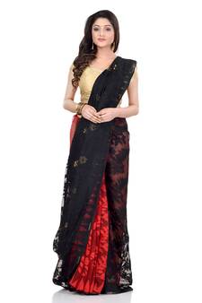 Multicolor Hand Woven Cotton Saree Without Blouse
