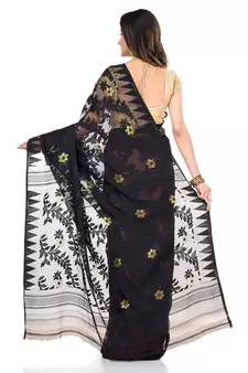 Multicolor Hand Woven Cotton Saree Without Blouse