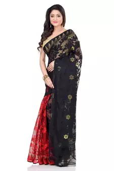 Multicolor Hand Woven Cotton Saree Without Blouse