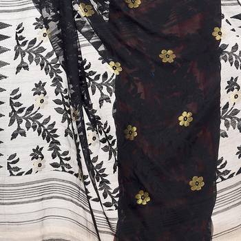 Multicolor Hand Woven Cotton Saree Without Blouse 4