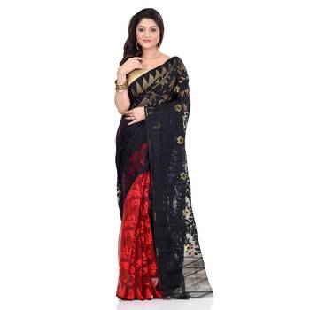 Multicolor Hand Woven Cotton Saree Without Blouse 5