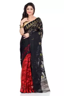 Multicolor Hand Woven Cotton Saree Without Blouse