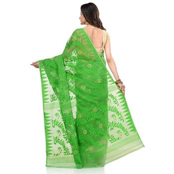 Multicolor Hand Woven Cotton Saree Without Blouse 2