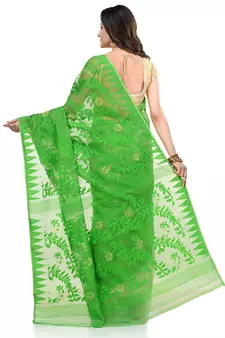 Multicolor Hand Woven Cotton Saree Without Blouse