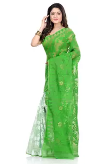 Multicolor Hand Woven Cotton Saree Without Blouse