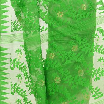 Multicolor Hand Woven Cotton Saree Without Blouse 4