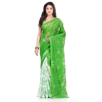Multicolor Hand Woven Cotton Saree Without Blouse 5
