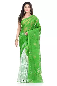 Multicolor Hand Woven Cotton Saree Without Blouse