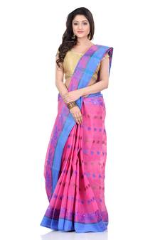 Multicolor Hand Woven Cotton Saree Without Blouse