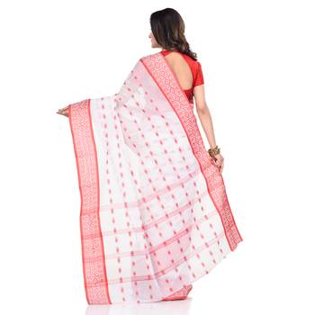 White hand woven cotton saree  2