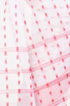 White hand woven cotton saree 