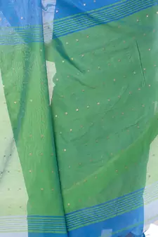   sky blue hand woven cotton saree with blouse