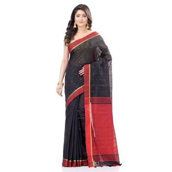   multicolor hand woven cotton saree with blouse 1