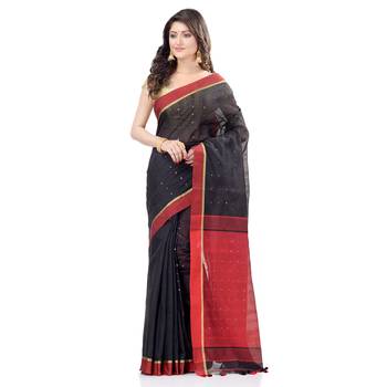   multicolor hand woven cotton saree with blouse 2