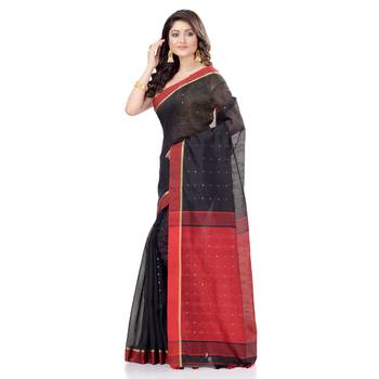   multicolor hand woven cotton saree with blouse 3