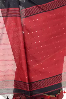   multicolor hand woven cotton saree with blouse