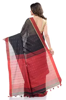   multicolor hand woven cotton saree with blouse