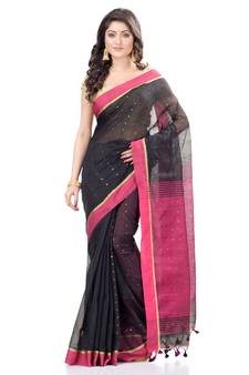   multicolor hand woven cotton saree with blouse