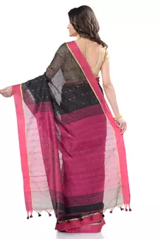   multicolor hand woven cotton saree with blouse