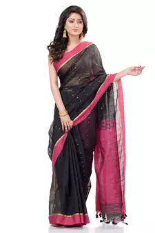   multicolor hand woven cotton saree with blouse