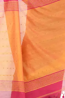 Pink hand woven cotton saree with blouse