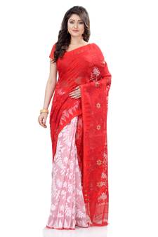 White Hand Woven Cotton Saree Without Blouse