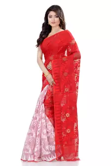White Hand Woven Cotton Saree Without Blouse