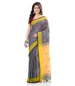 Green hand woven cotton saree with blouse