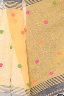 Green hand woven cotton saree with blouse