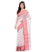 Red Hand Woven Cotton Saree Without Blouse