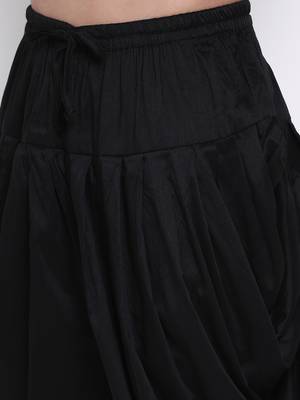 Men's Traditional Black Coloured plain Pattern Art Silk Kaul Dhoti 6