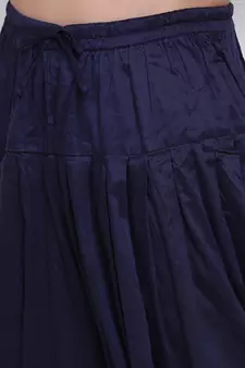 Men's Traditional Deep Blue Coloured plain Pattern Art Silk Kaul Dhoti