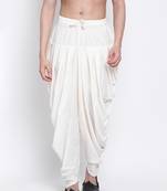 White Art Silk Plain Dhoti