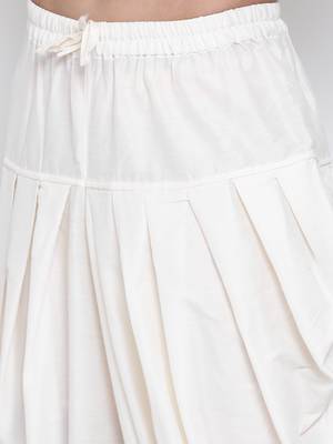 off-White Art Silk Plain Dhoti 6