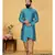 Blue Silk Angarkha Sherwani for Weddings and Festivals