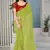 Green printed art silk saree with blouse