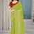 Green printed art silk saree with blouse