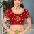 Green printed art silk saree with blouse