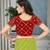 Green printed art silk saree with blouse