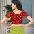 Green printed art silk saree with blouse