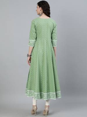 Green printed viscose ethnic-kurtis 3